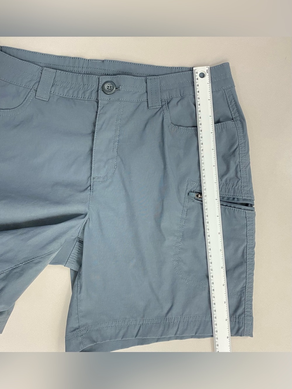 Eddie Bauer Women’s 10 Blue Gray Hiking Trail Nylon Zip Pocket Outdoor Shorts - Picture 6 of 9